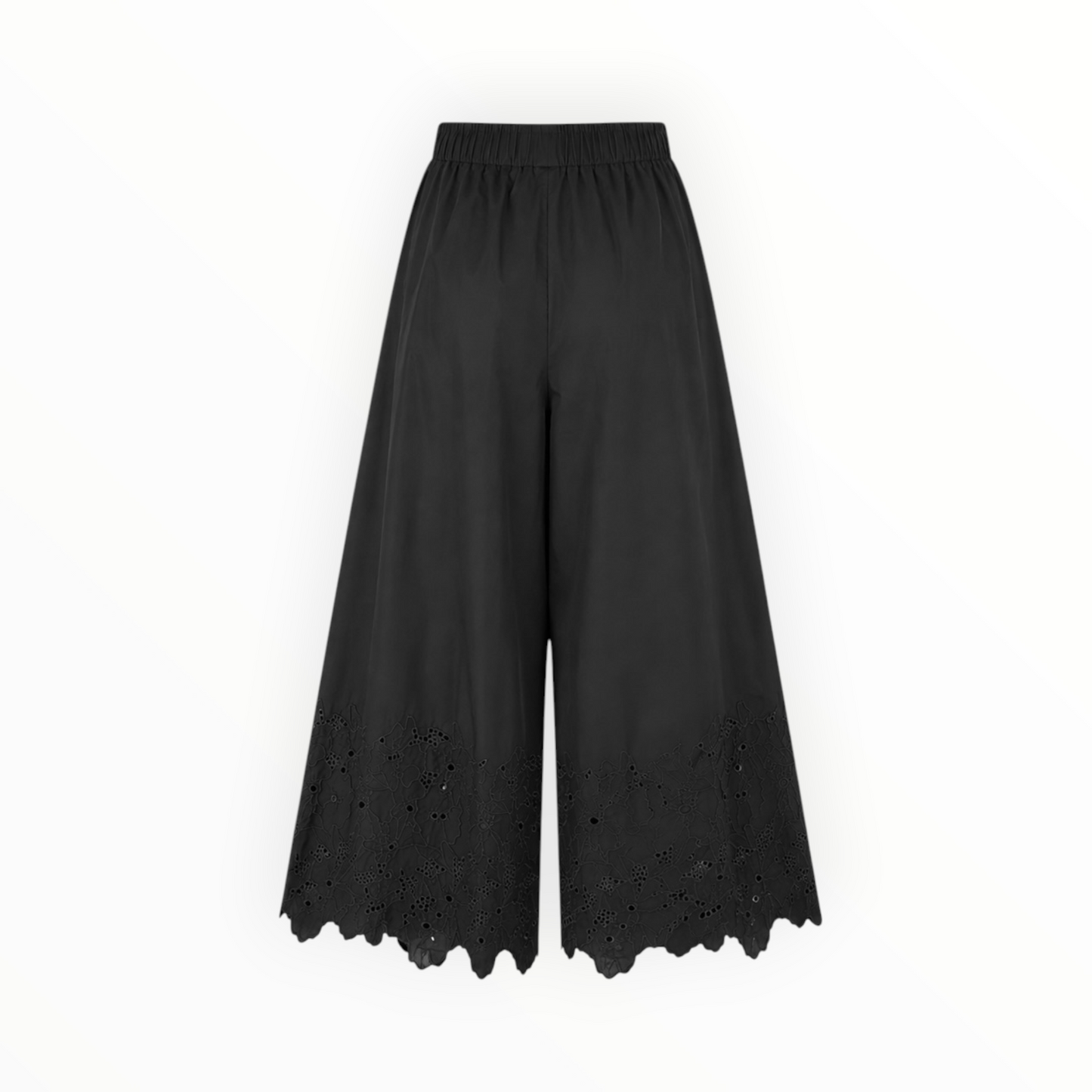 Eyelet Hem Wide-Leg Pants size S