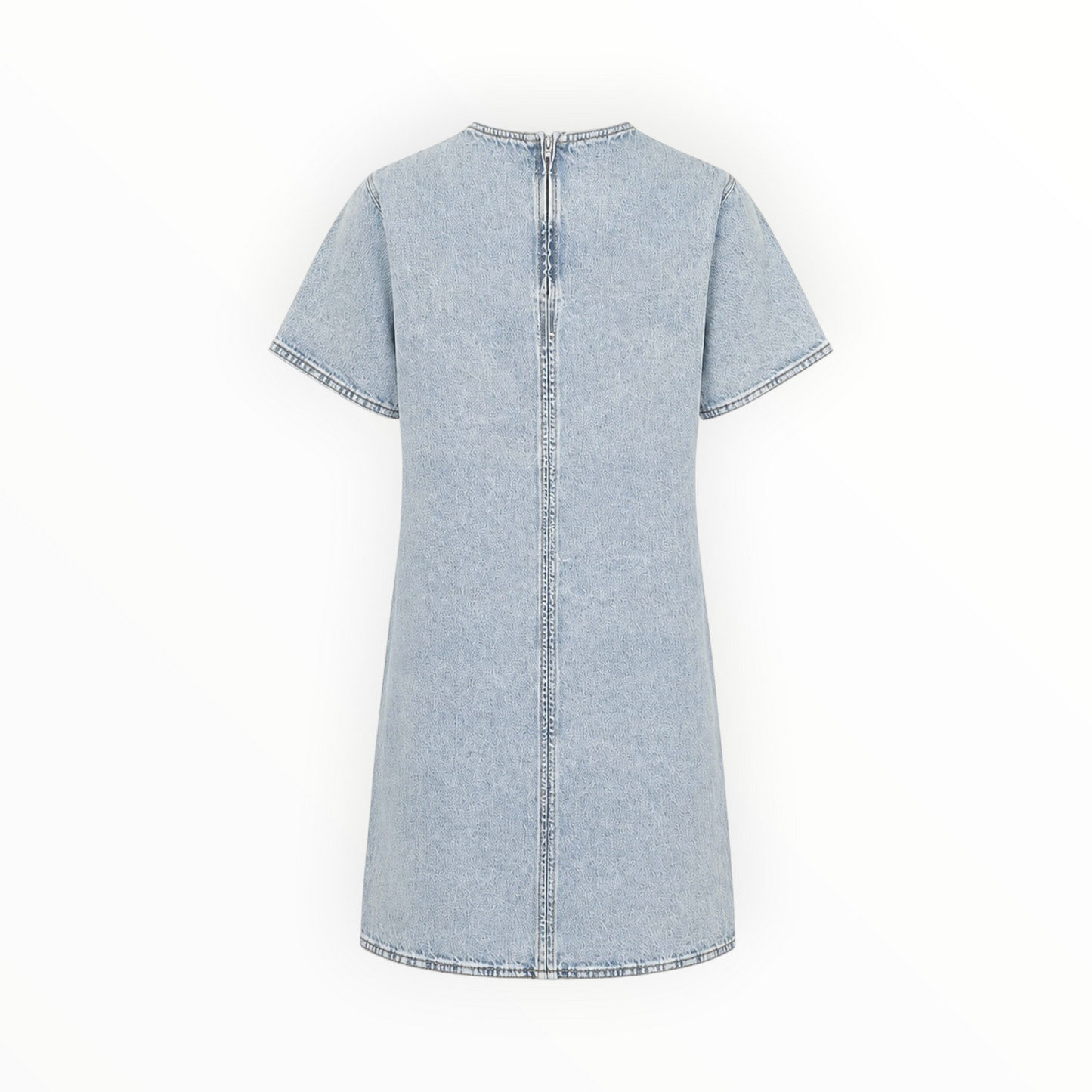 Denim Short-Sleeve Shift Dress size XS
