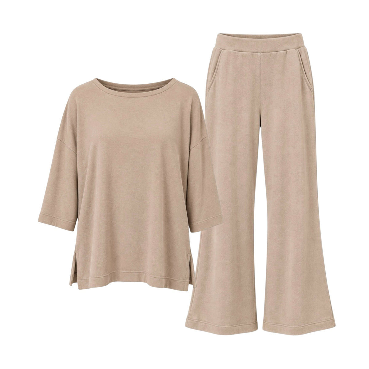 Oversized Top & Wide-Leg Pants Matching Lounge Set size L
