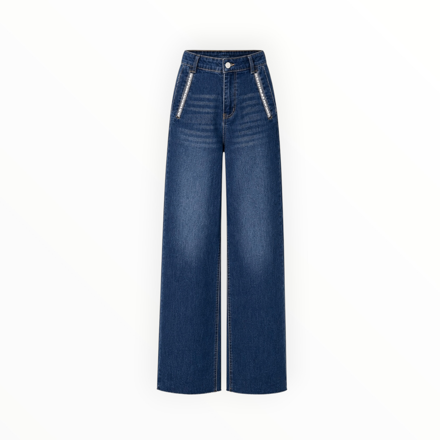 Rhinestone Trim Pocket Wide Leg Jeans size 25 NEW WITH TAGS
