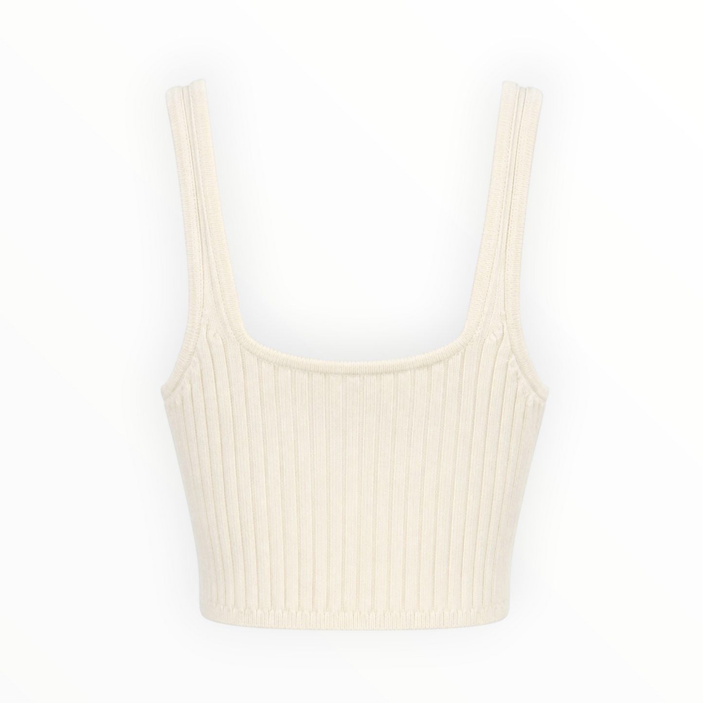 Ribbed Knit Cropped Tank Top size M