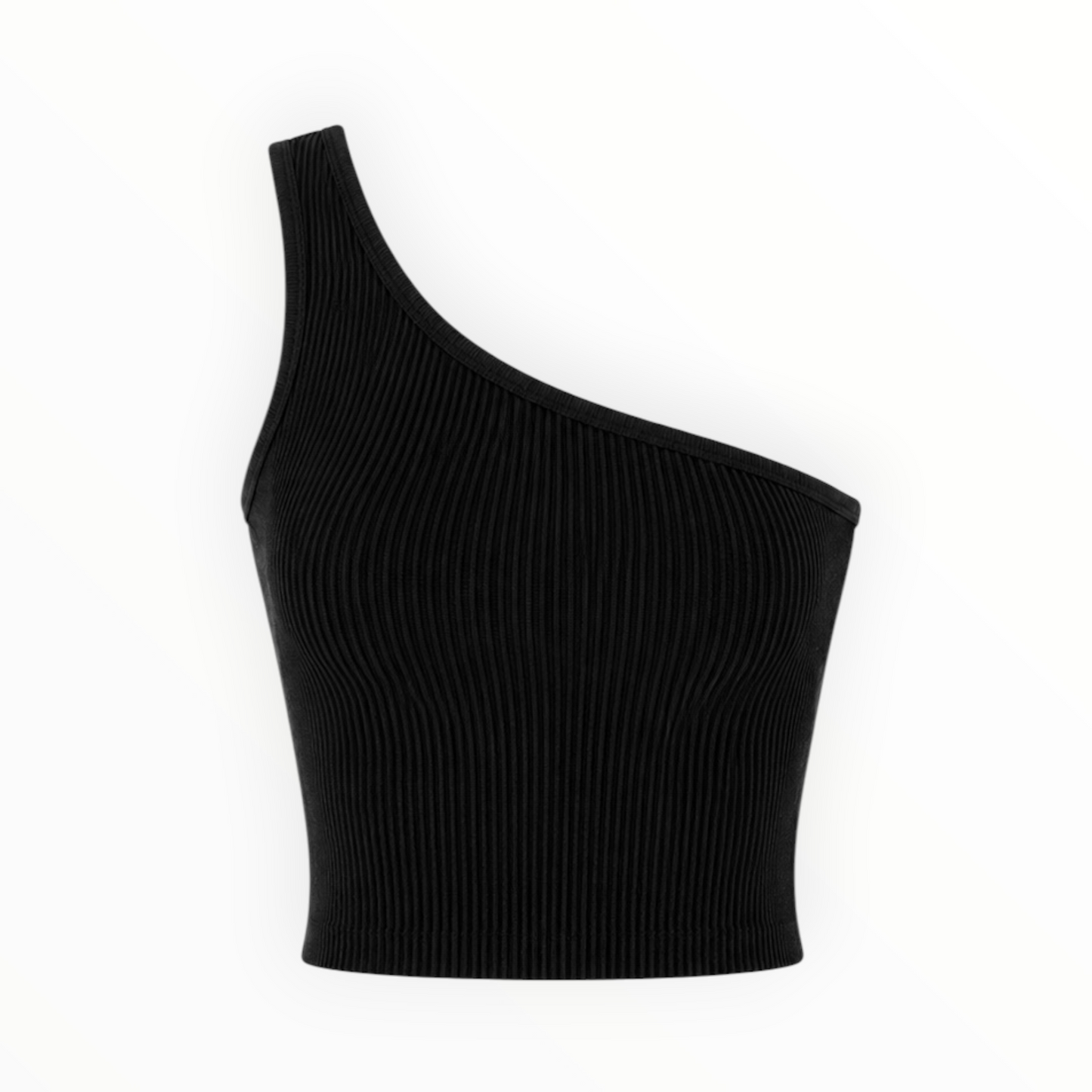 Ribbed One-Shoulder Crop Top size S