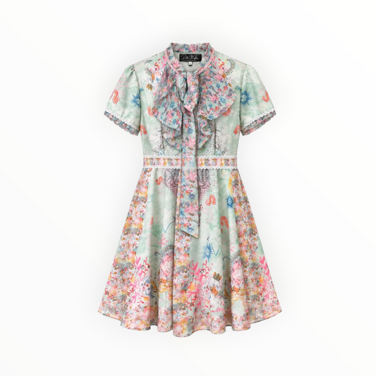 Pastel Printed Fit-and-Flare Dress size XL