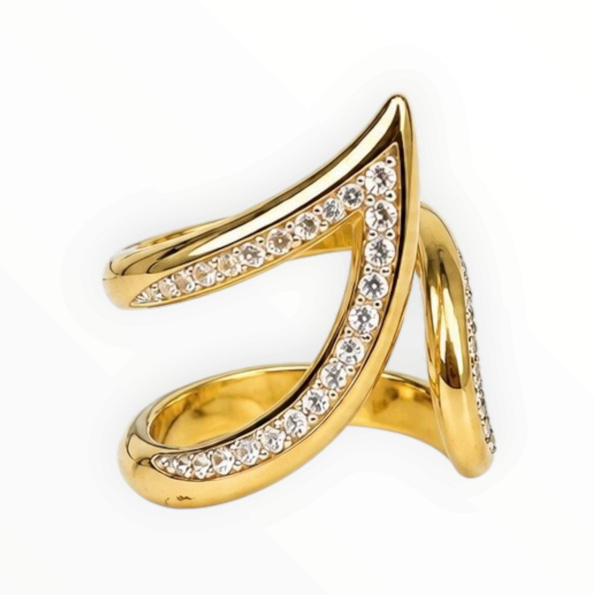 Crystal Swirl Statement Ring size 6
