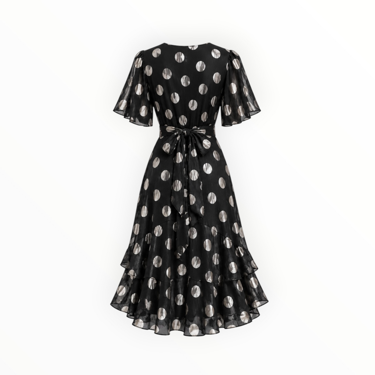 Metallic Polka Dot Wrap Dress size 4