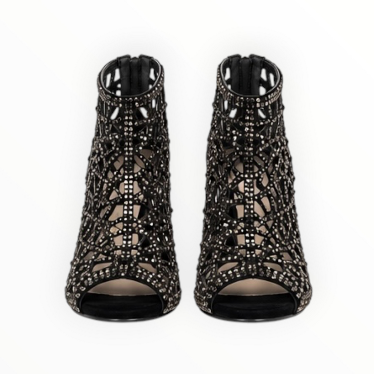 Rhinestone Cutout Peep-Toe Heels size 39
