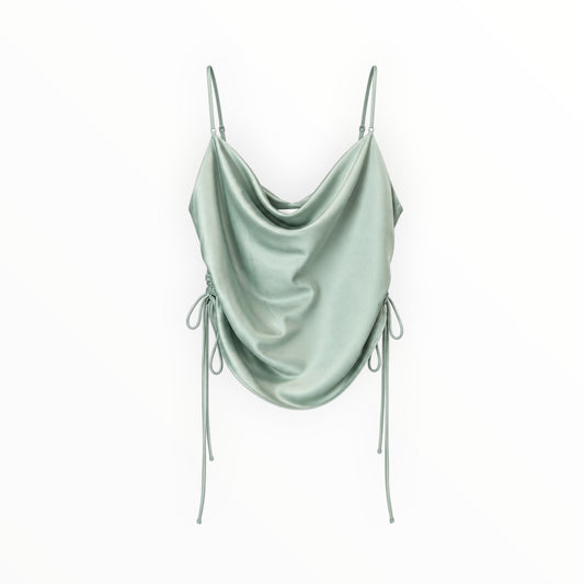 Satin Cowl Neck Tank size L NEW WITH TAGS