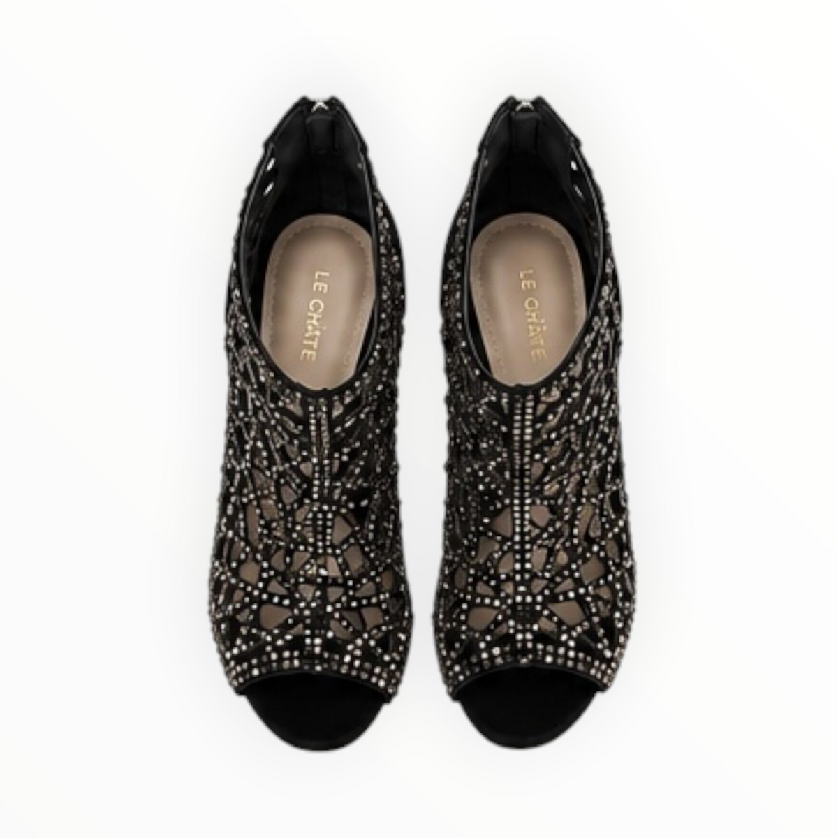Rhinestone Cutout Peep-Toe Heels size 39
