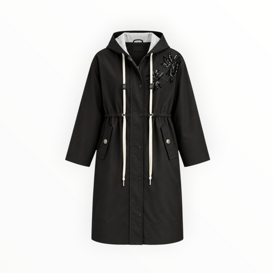 Sequin Embellished Hooded Parka size M