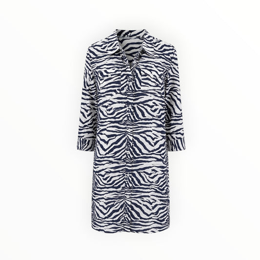Zebra Print Button-Front Shirt Dress size 1X