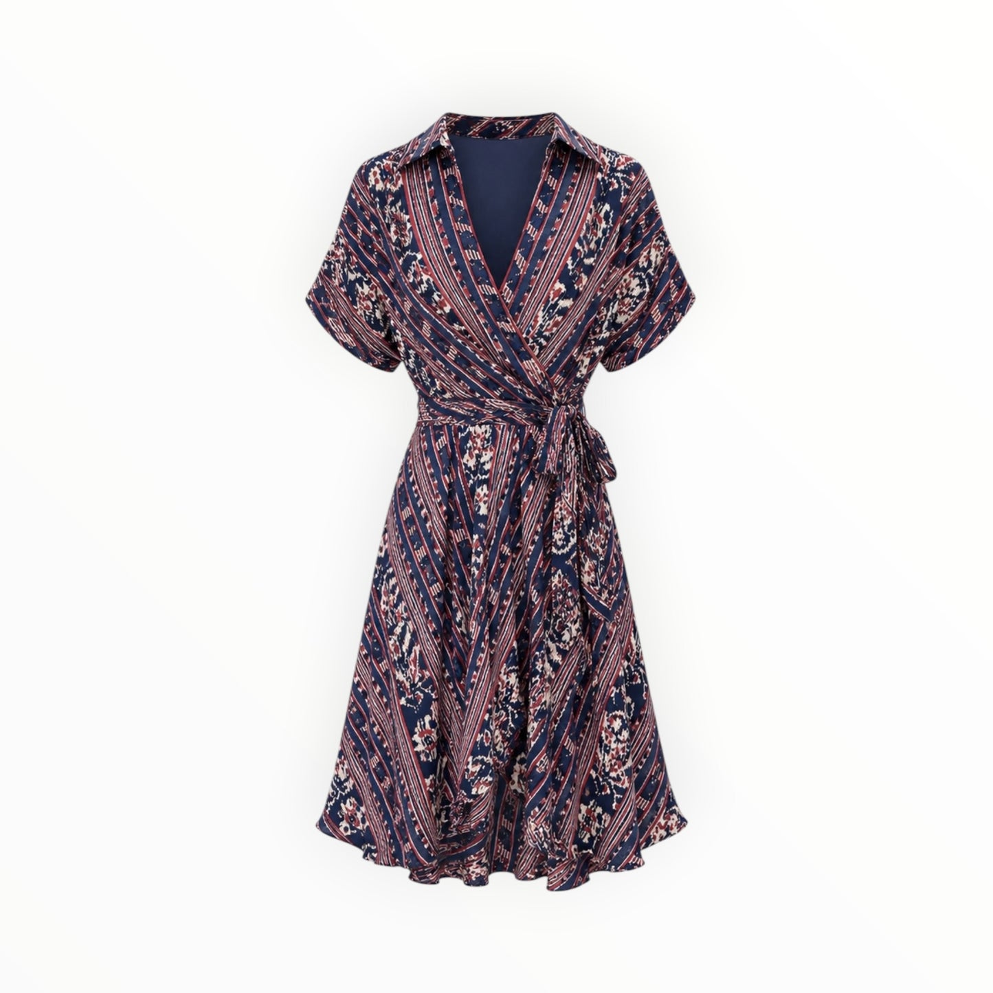 Bohemian Print Wrap Midi Dress size 8