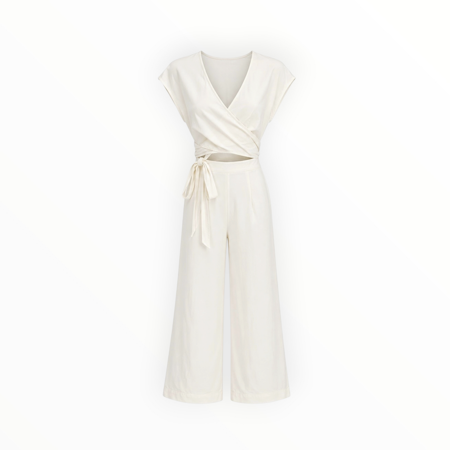 Wrap Tie Cutout Wide Leg Jumpsuit size 2