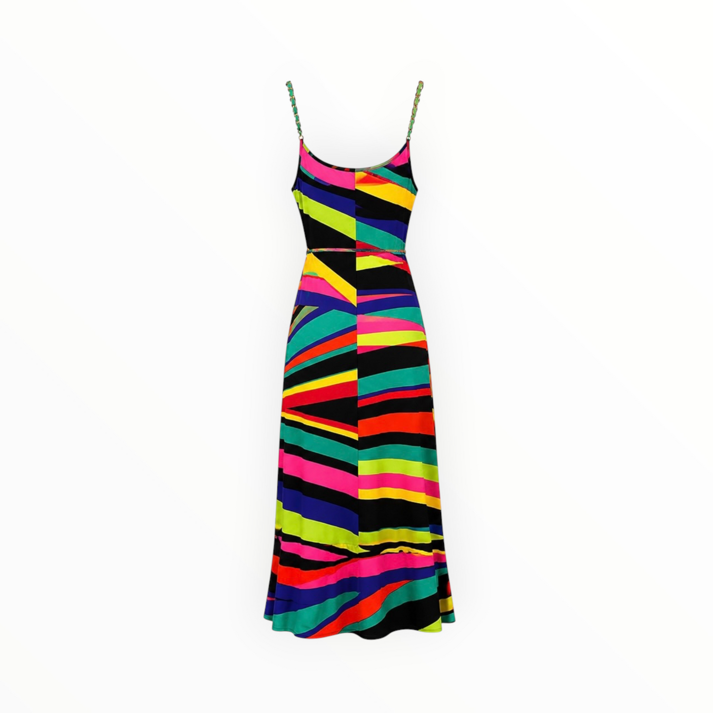 Chain Strap Abstract Maxi Dress size 8