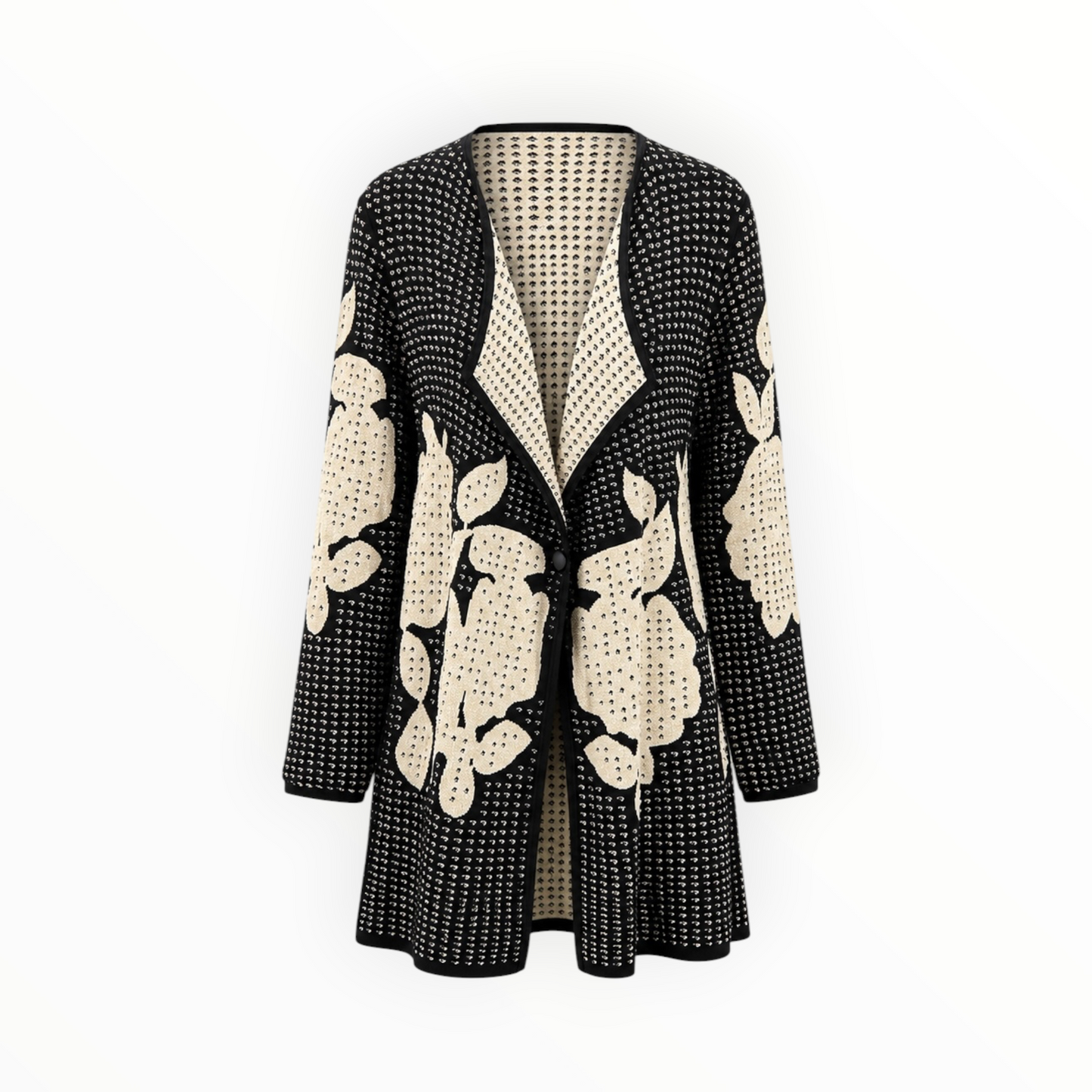 Floral Jacquard Longline Cardigan size XL