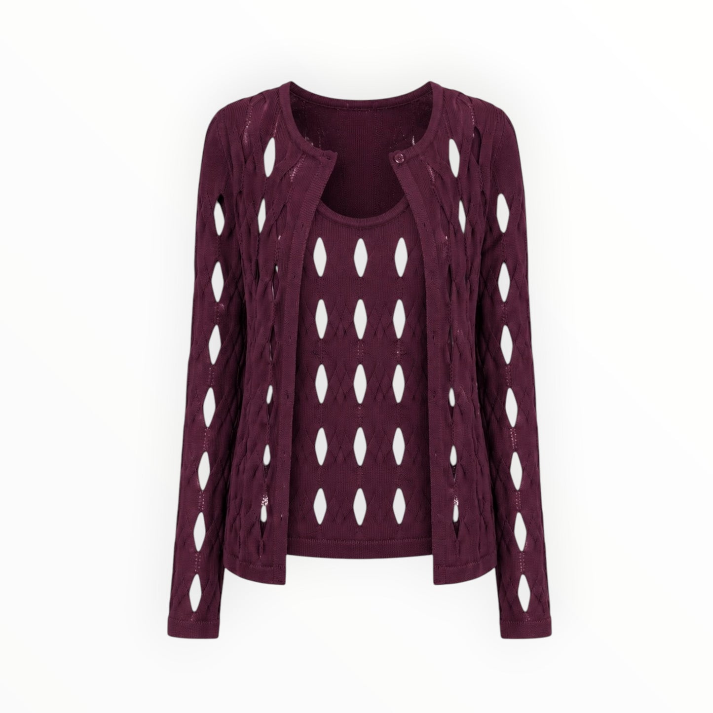 Open Knit Tank & Cardigan Set size S