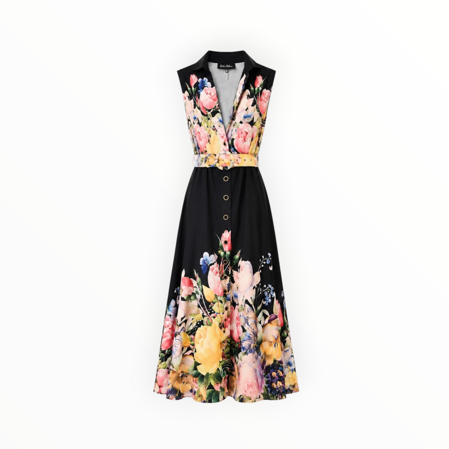 Floral Belted Maxi Dress size L