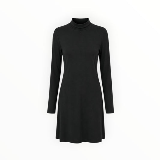 Turtleneck Open-Back Swing Dress size S