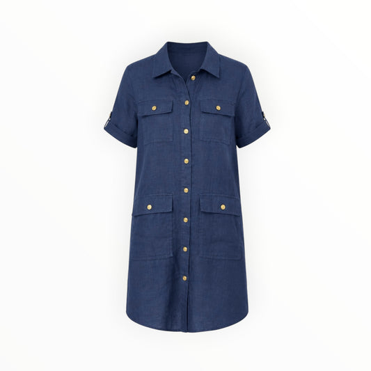 Linen Utility Shirt Dress size 8