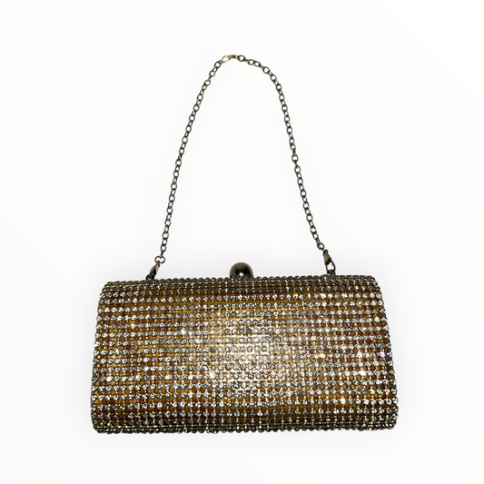 Rhinestone Embellished Clutch with Chain Strap NEW WITH TAGS