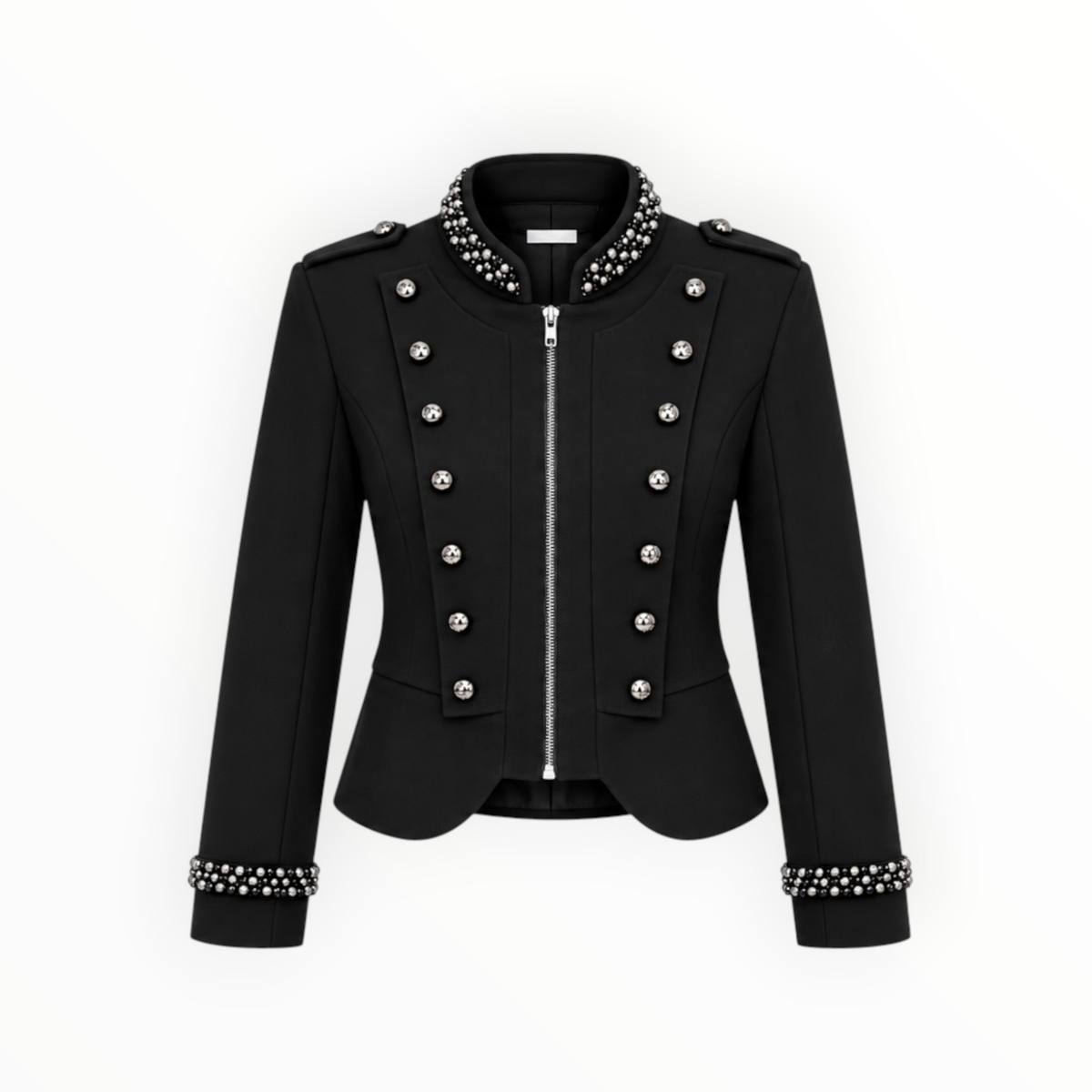 Embellished Military-Style Jacket size L
