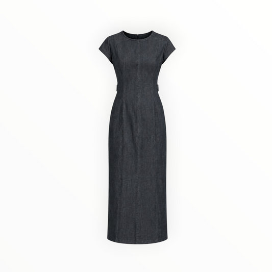 Denim Cap Sleeve Maxi Dress size S