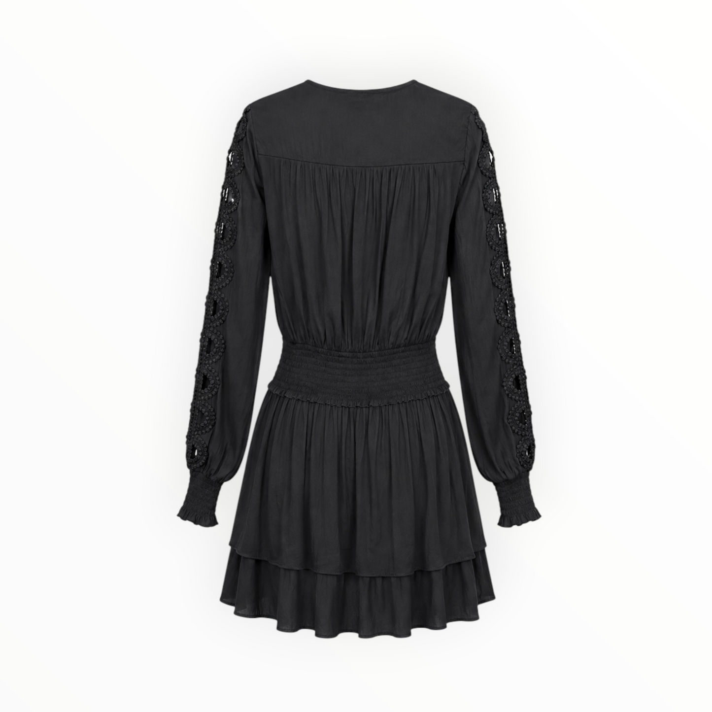 Crochet Sleeve Smocked Waist Dress size S