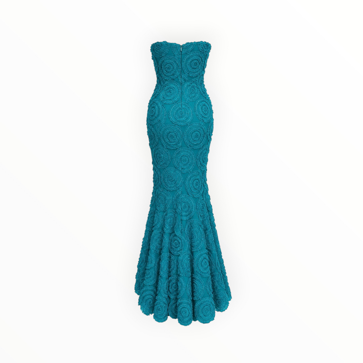 Textured Rosette Strapless Dress size 8