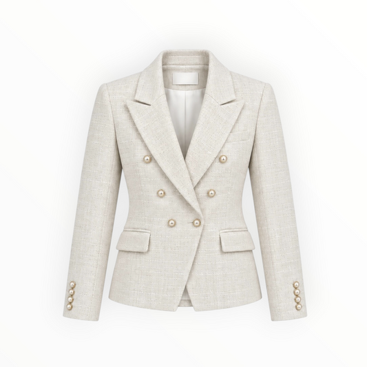 Double-Breasted Tweed Blazer size M