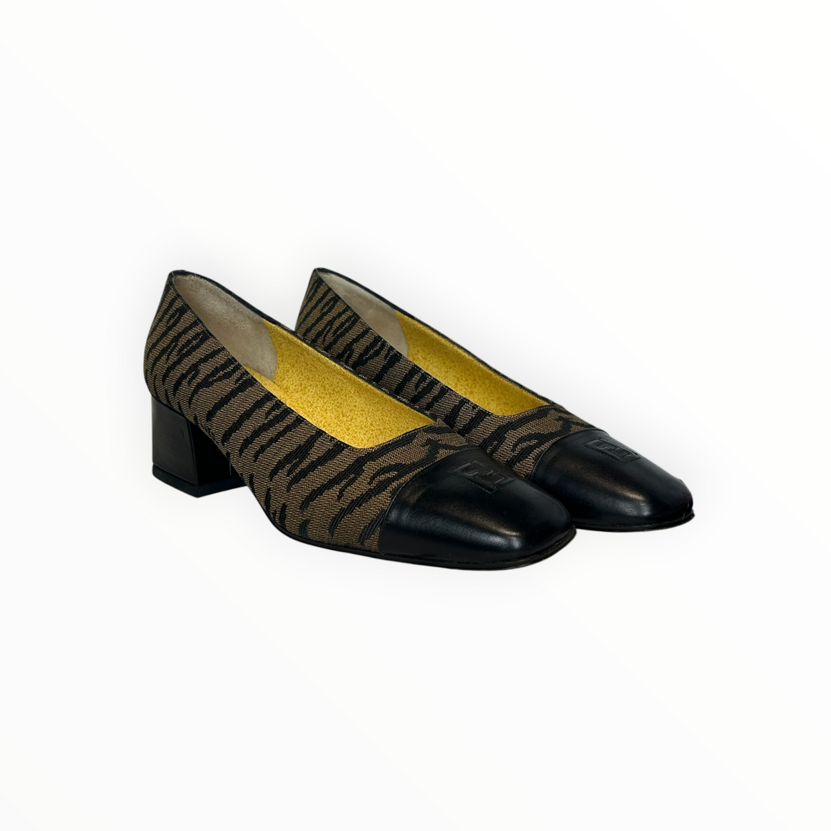 Zucca Print Block Heel Pumps size 36.5