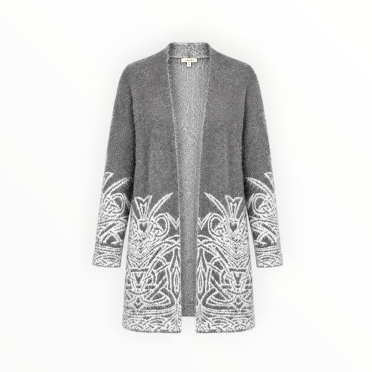 Fuzzy Ornamental Open-Front Cardigan size S NEW WITH TAGS