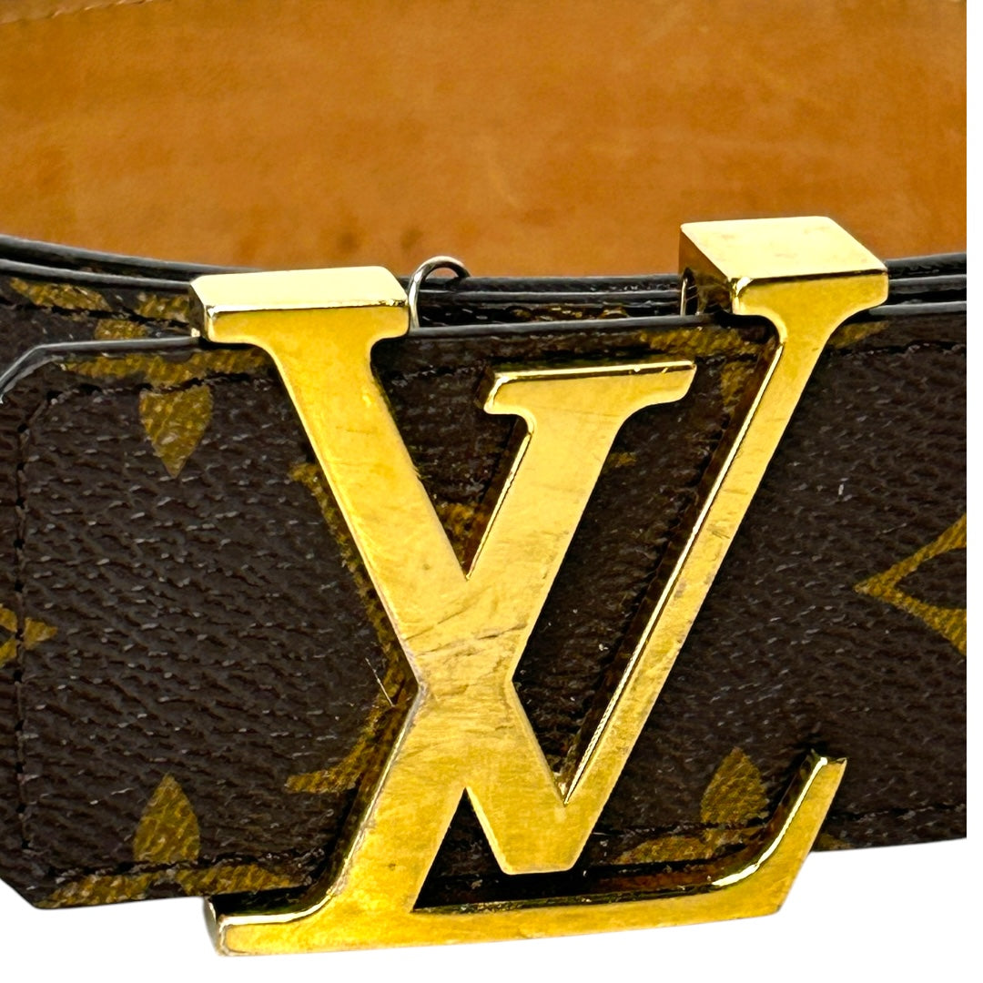 Monogram belt with logo buckle size 90