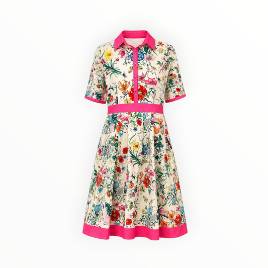 Floral Collared Shirt Dress size L NEW WITH TAGS