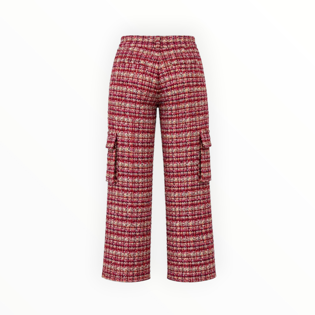 Tweed Wide-Leg Cargo Pants size XL