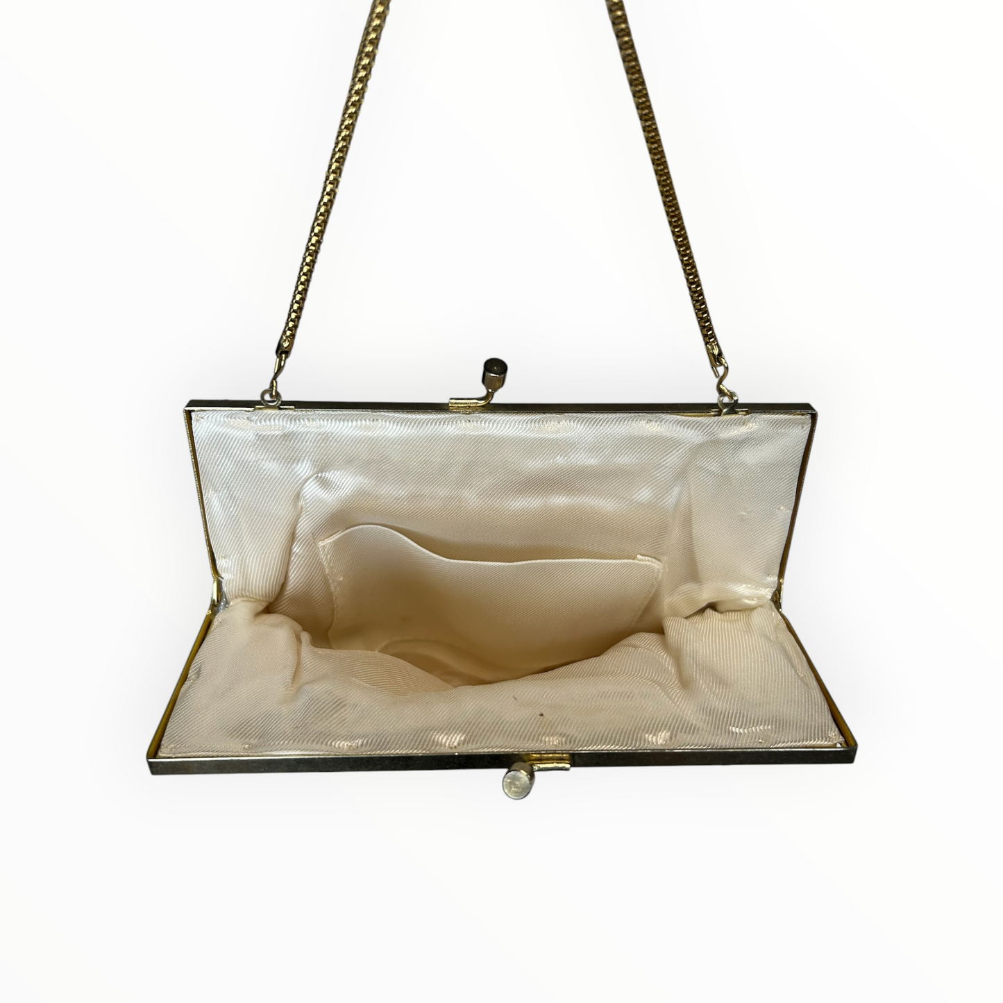 Beaded Floral Bag with Gold Chain