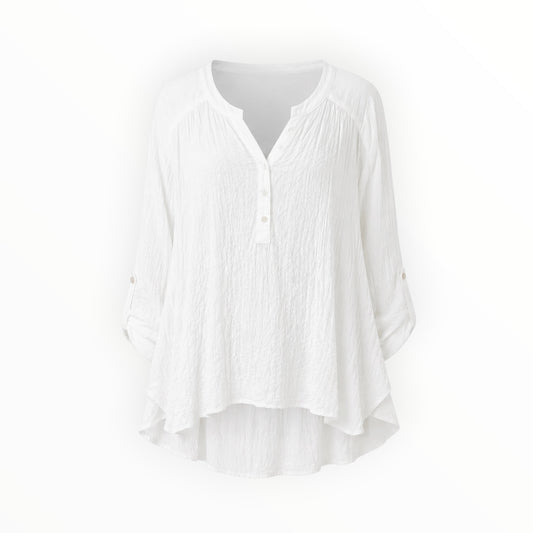 Texture Roll-Sleeve Blouse size 3X