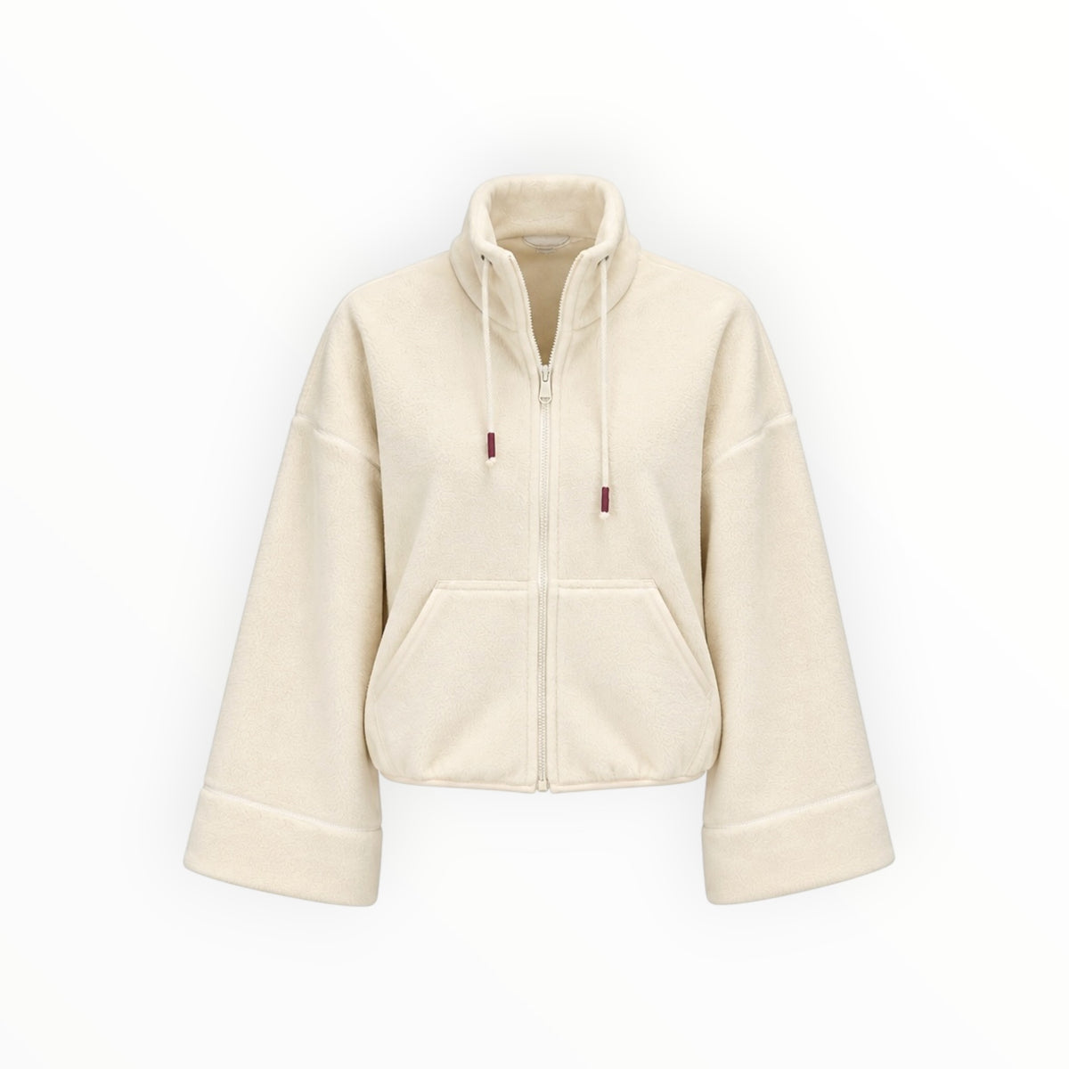 Wide-Sleeve Fleece Zip-Up Jacket size XS