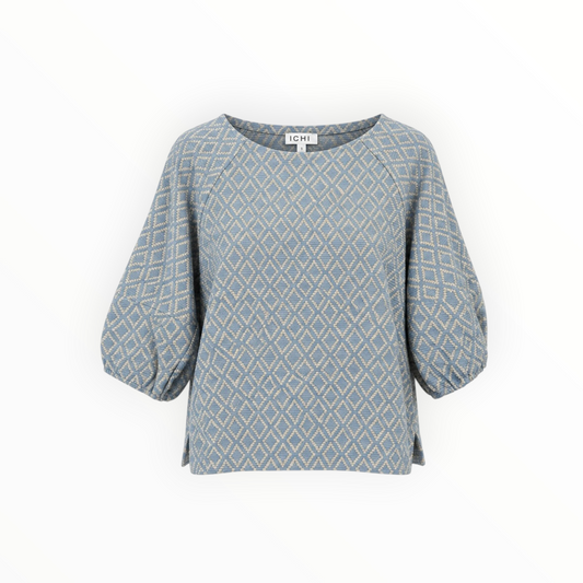 Geometric Balloon Sleeve Blouse size M