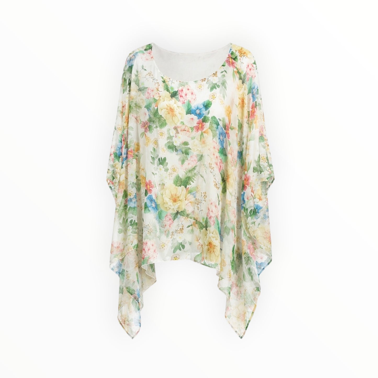 Floral Chiffon Poncho Top size 2X