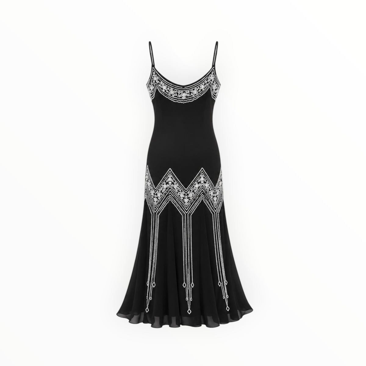 Beaded Art Deco Flared Dress size 10