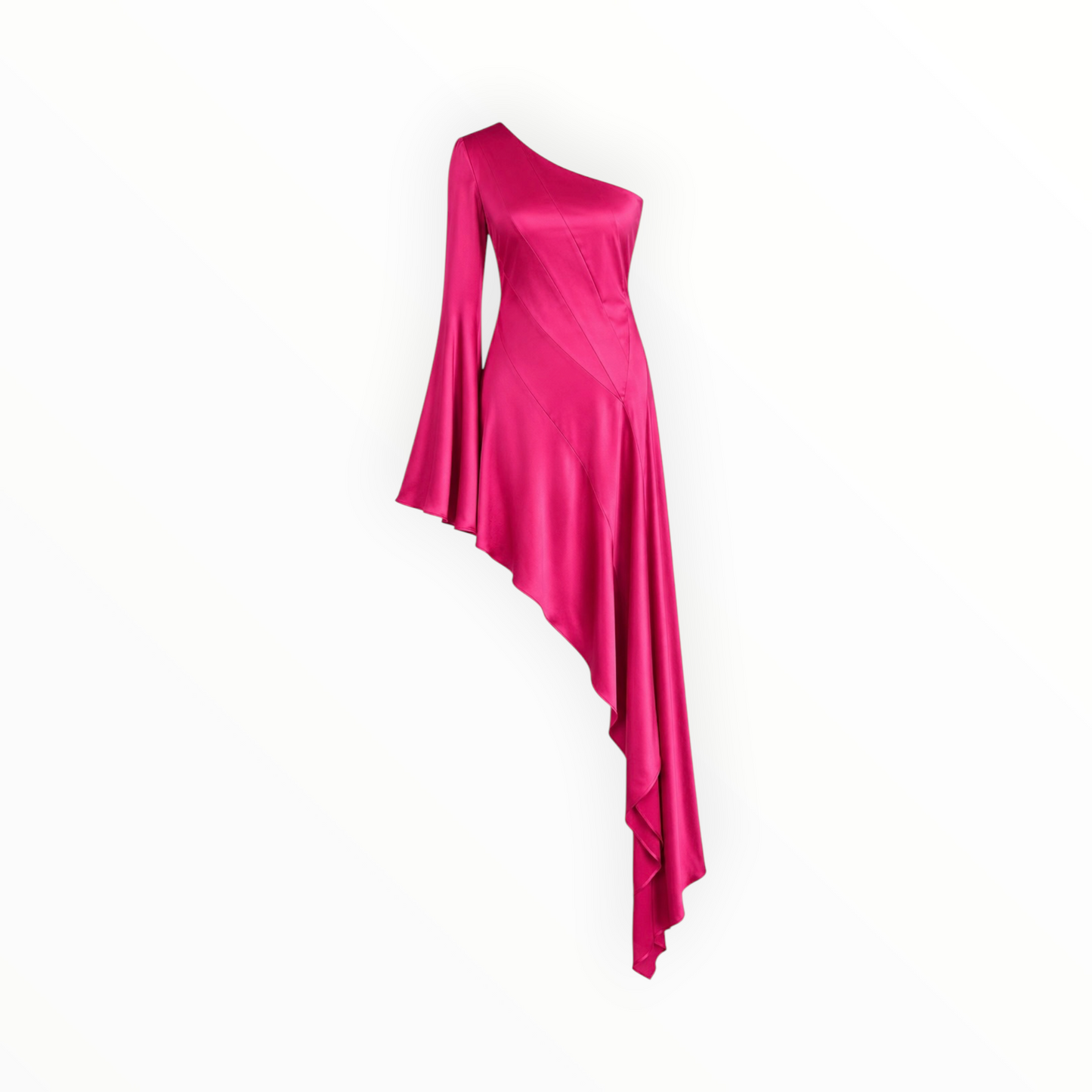 Asymmetrical One-Shoulder Satin Dress size 8