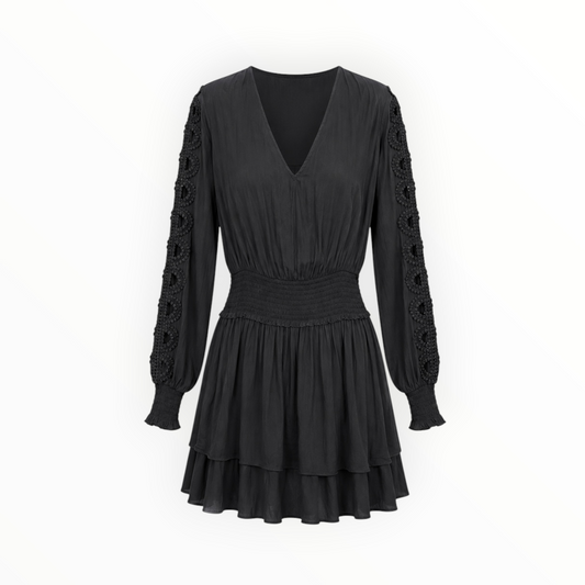 Crochet Sleeve Smocked Waist Dress size S