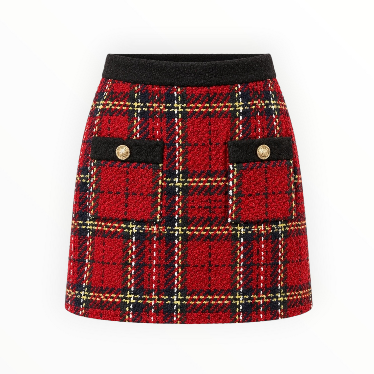 Plaid Tweed Mini Skirt size S