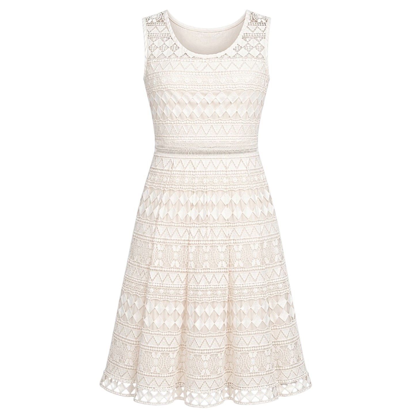 Geo Lace Fit & Flare Dress size L