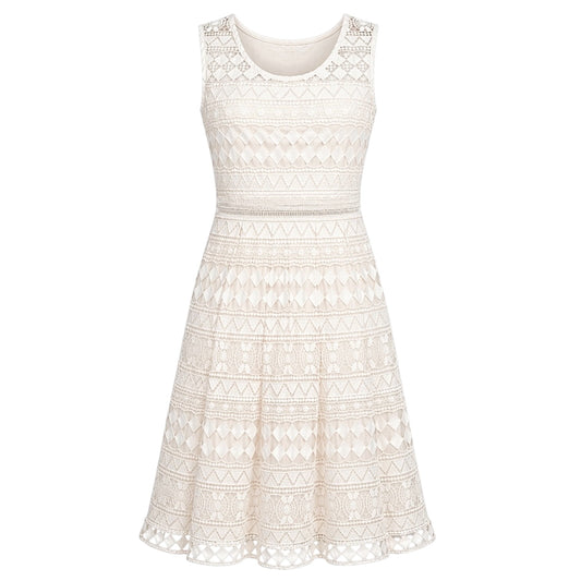 Geo Lace Fit & Flare Dress size L