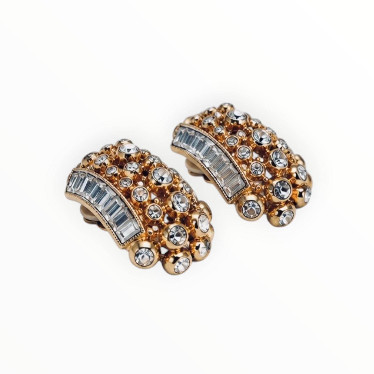 Multi-Strand Pearl Necklace, detachable Crystal Scarf Clip & Clip-On Earring Set
