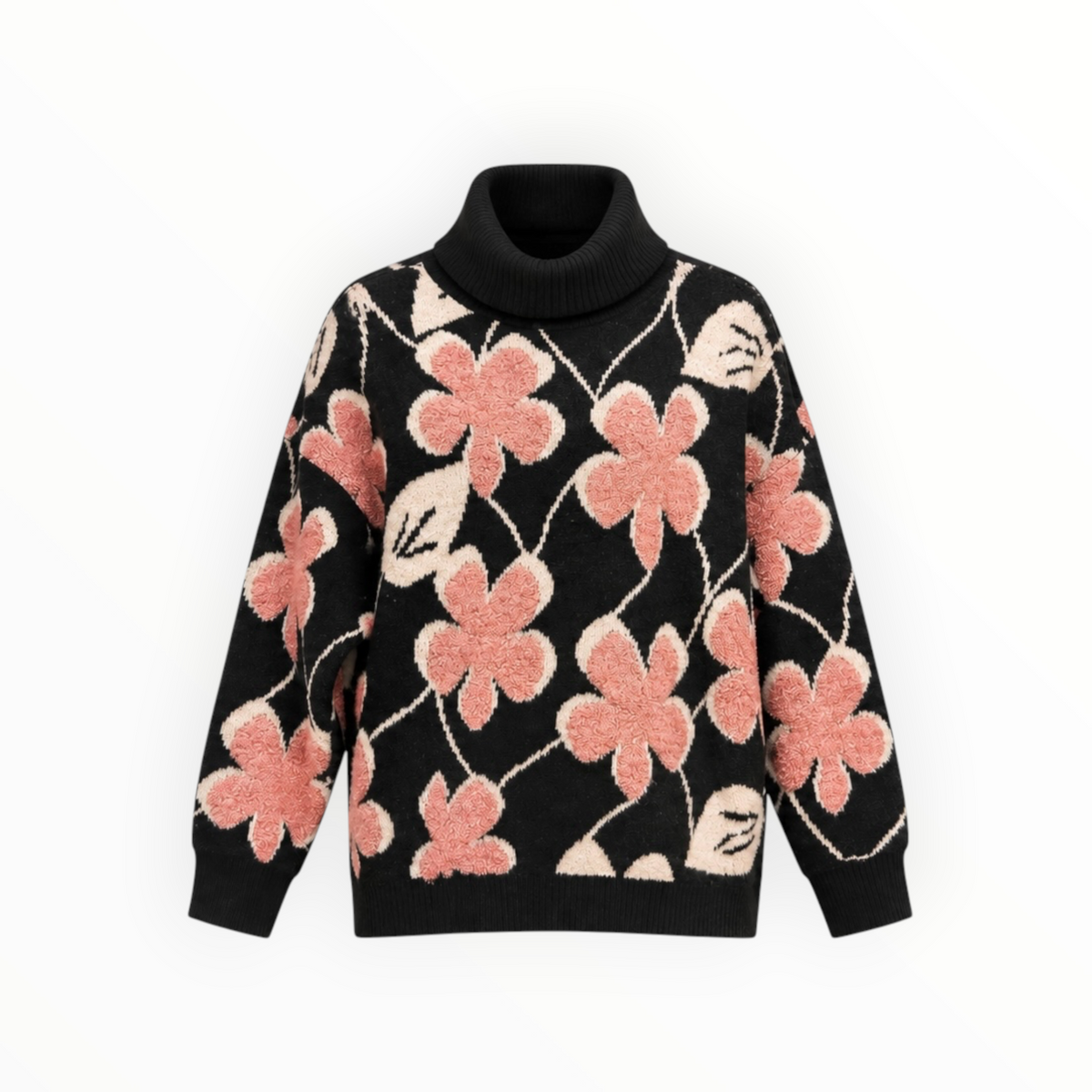 Floral Turtleneck Sweater size S