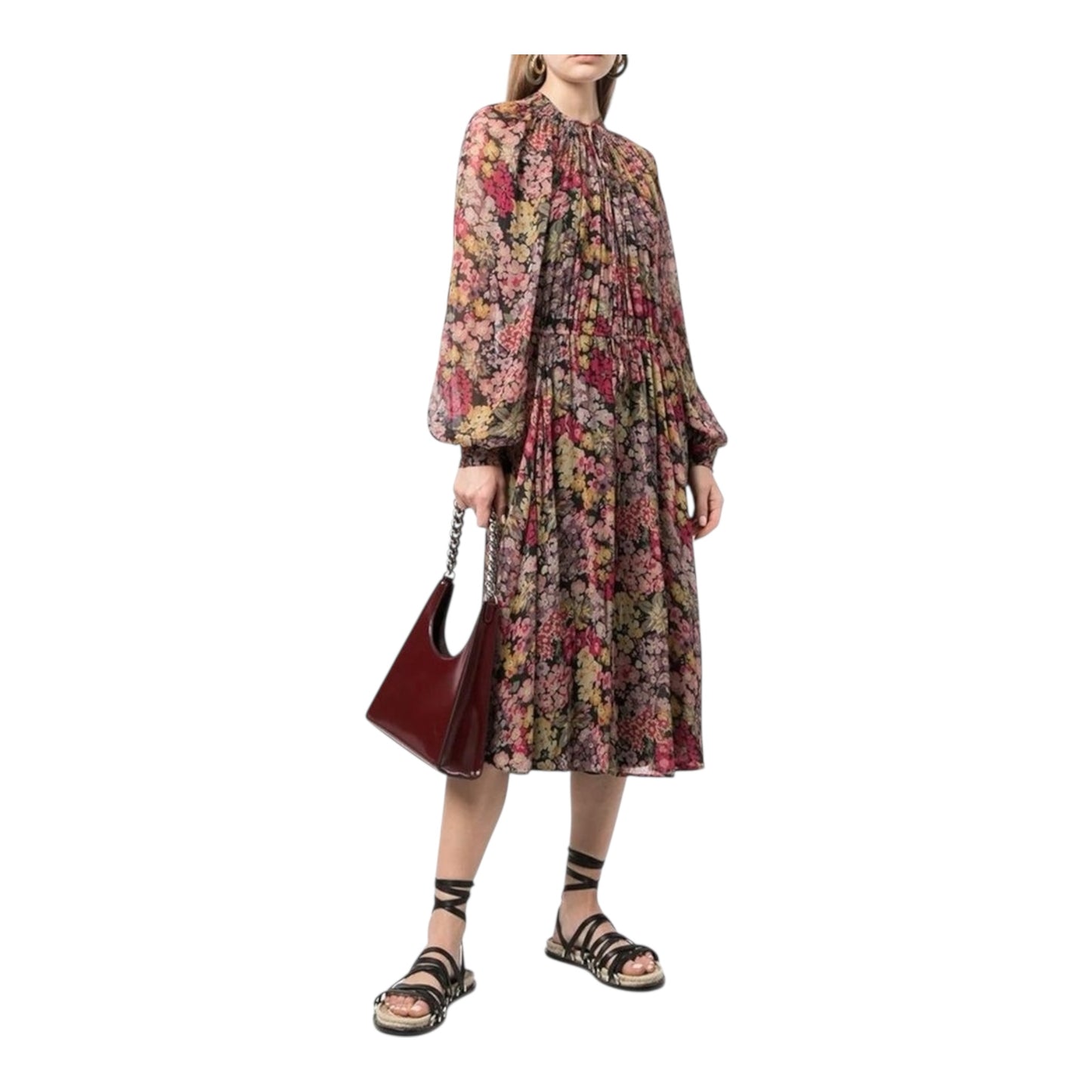 Floral Tie Neck Dress size 8