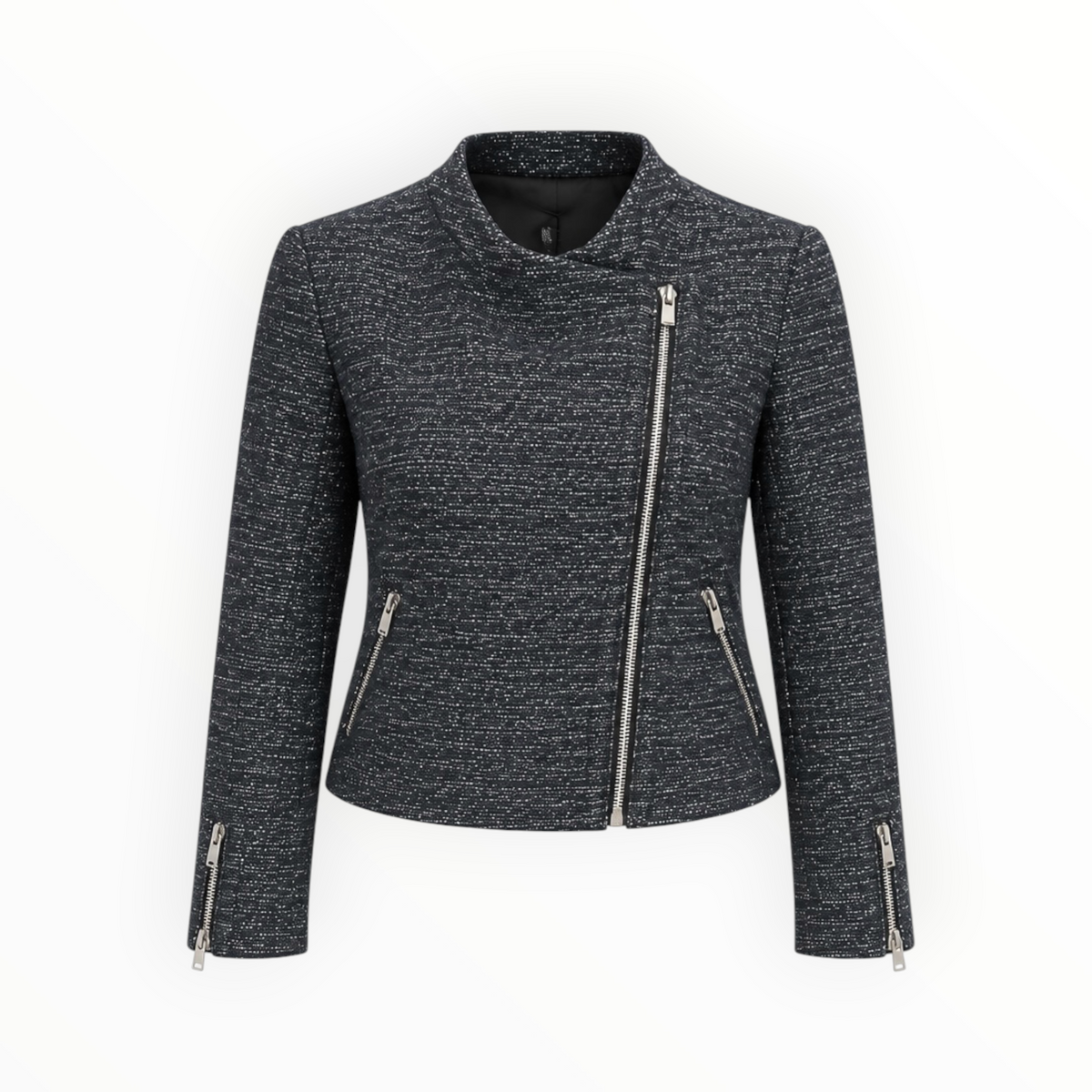 Textured Zip-Front Jacket size L
