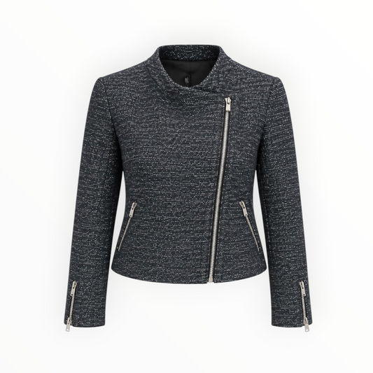 Textured Zip-Front Jacket size L