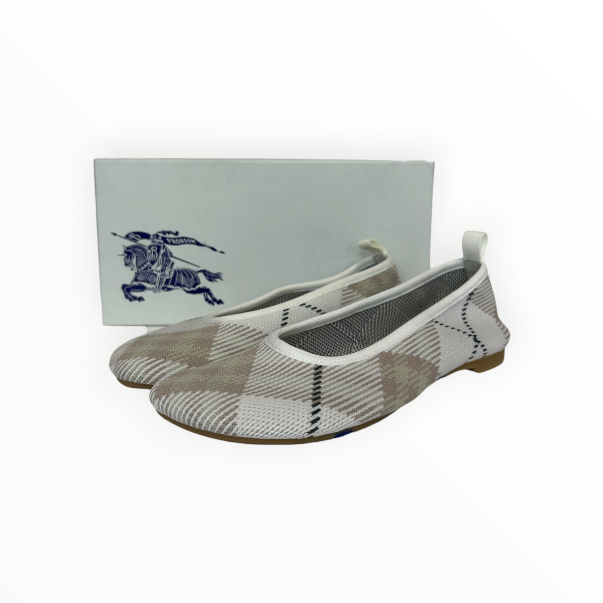 Baby Knit Plaid Ballet Flats size 38 NEW IN BOX